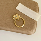 "Yes" and "No" Heart Ring for Couples in Love gold 
