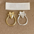 "Yes" and "No" Heart Ring for Couples in Love silver