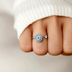 Blue Evil Eye Anxiety Ring Turkish Greek Matiasma Mataki