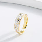 Blue Turkish Evil Eye Ring White Band