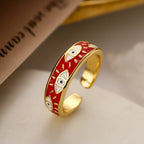 Blue Turkish Evil Eye Ring Red Band