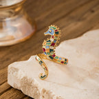 Multicolor seahorse shell ring