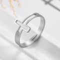 Discreet Cross Ring silver