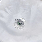 Protective Ring with Blue Eye and Silver Beads