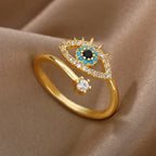 Diamond Ring against the Blue Greek Turkish Evil Eye Matiasma Mataki Gold