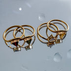 Gold ring with triangular birthstone November
