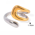 Gold and Silver Plated Openwork Water Drop Ring
