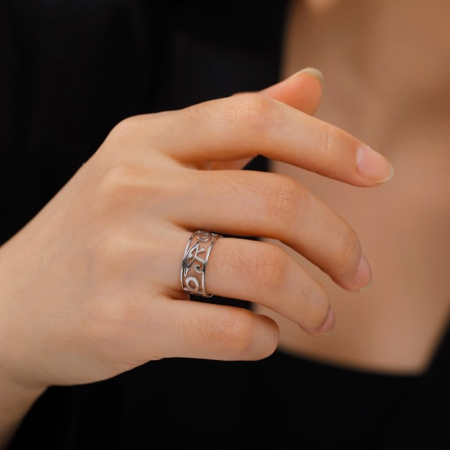 Egyptian Women's Ring Horus Eye Silver Ring