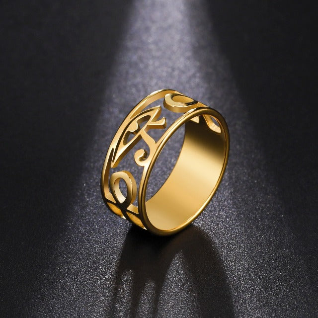 Egyptian Women's Ring Horus Eye Gold Ring