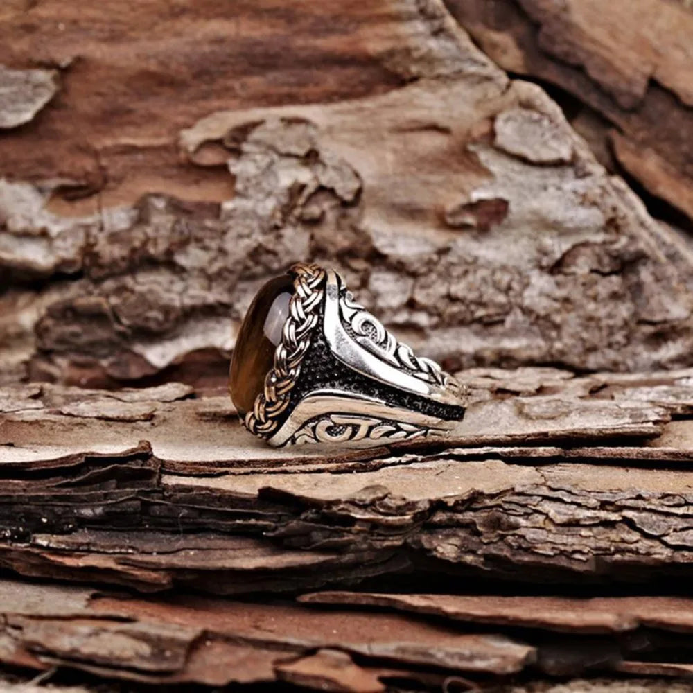 Tiger's Eye Stone Ring for Men or Women