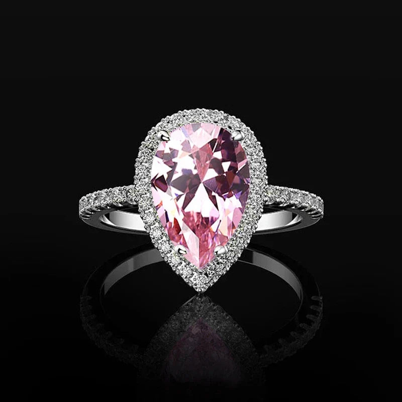 Water Drop Zircon Ring rose gold
