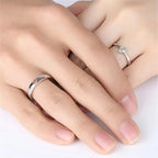 Endless Love Silver and Diamond Rings (Set of 2)
