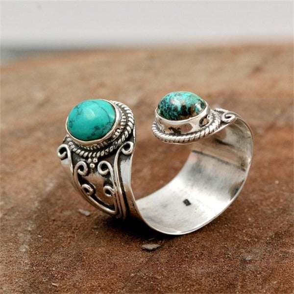 Ethnic Ring with Natural Stones