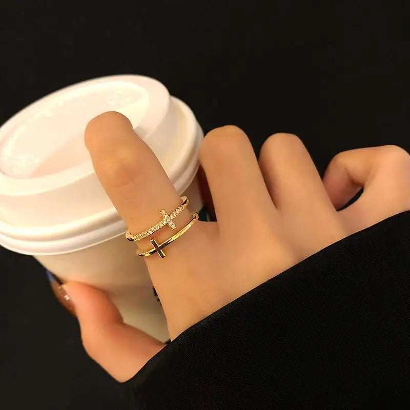 Women's Ring Cross Christian Gold Ring