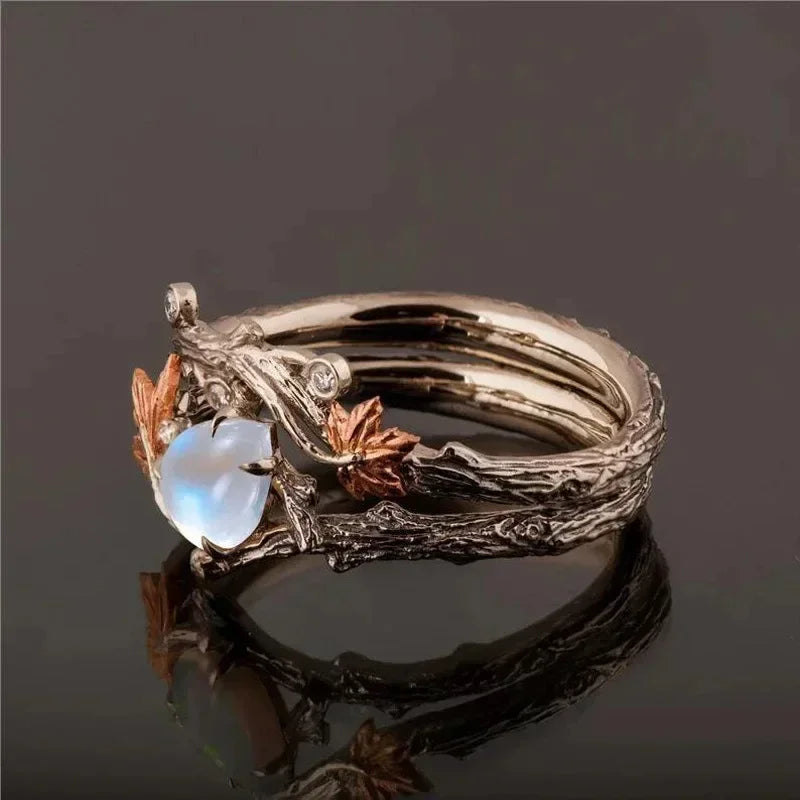 Autumn Leaves Ring with Pearl