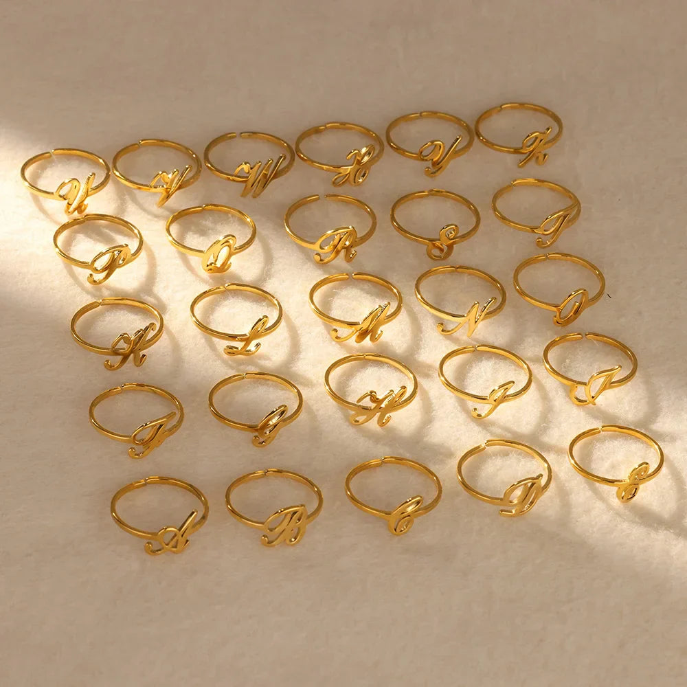 Personalized thin ring with initial