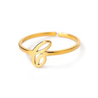 Personalized thin ring with initial j
