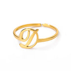 Personalized thin ring with initial d