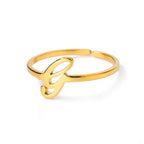 Personalized thin ring with initial g