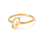 Personalized thin ring with initial o
