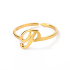 Personalized thin ring with initial p