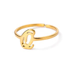 Personalized thin ring with initial q