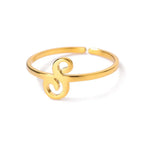 Personalized thin ring with initial s