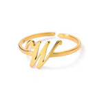 Personalized thin ring with initial w