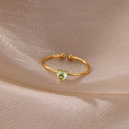 Delicate gold-plated ring with heart-shaped birthstone
