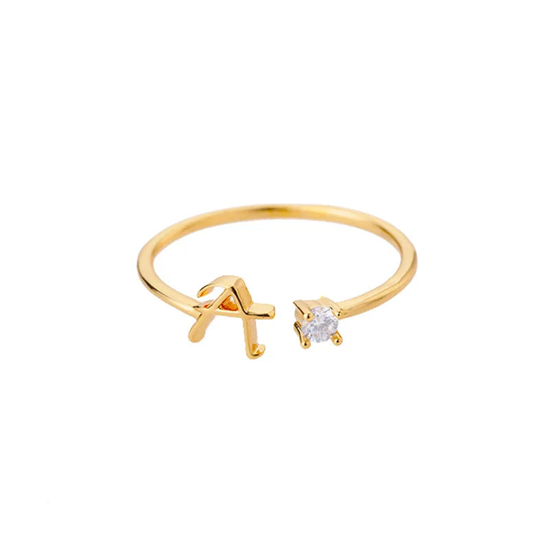 Fine ring for women personalized with initial a