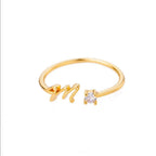 Fine ring for women with initial - letter M