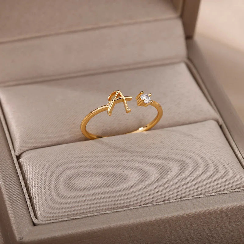 Fine ring for women personalized with initial a
