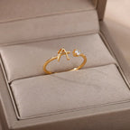 Fine ring for women personalized with initial a