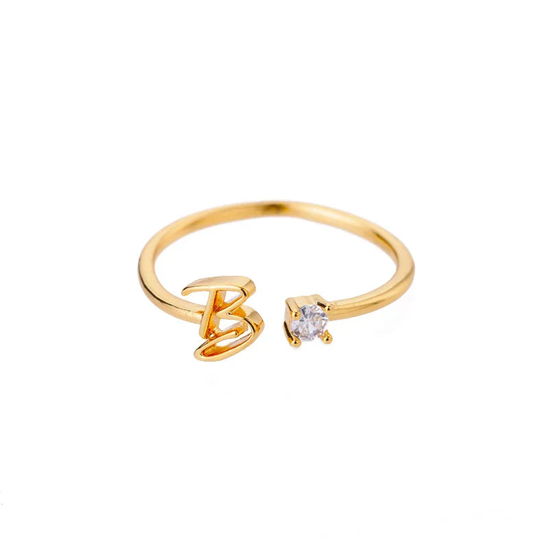 Fine ring for women personalized with initial b