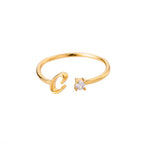 Fine ring for women personalized with initial c