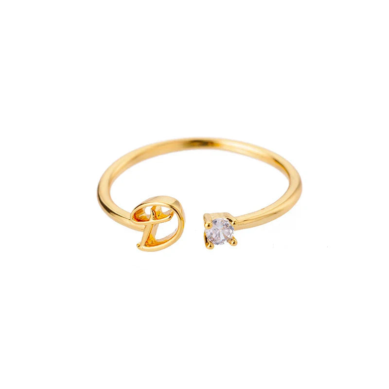 Fine ring for women personalized with initial d