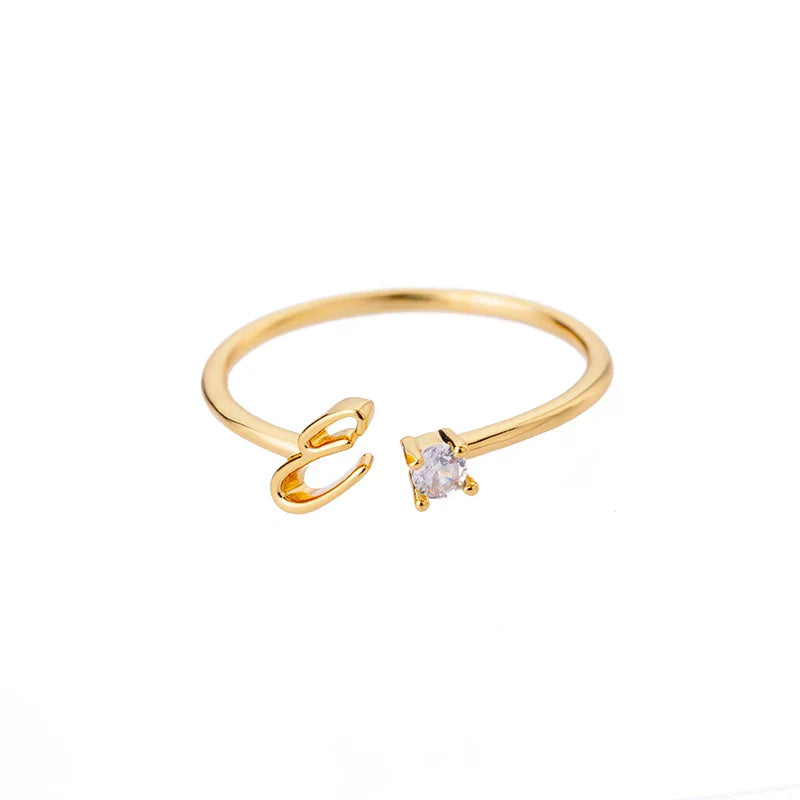 Fine ring for women personalized with initial e