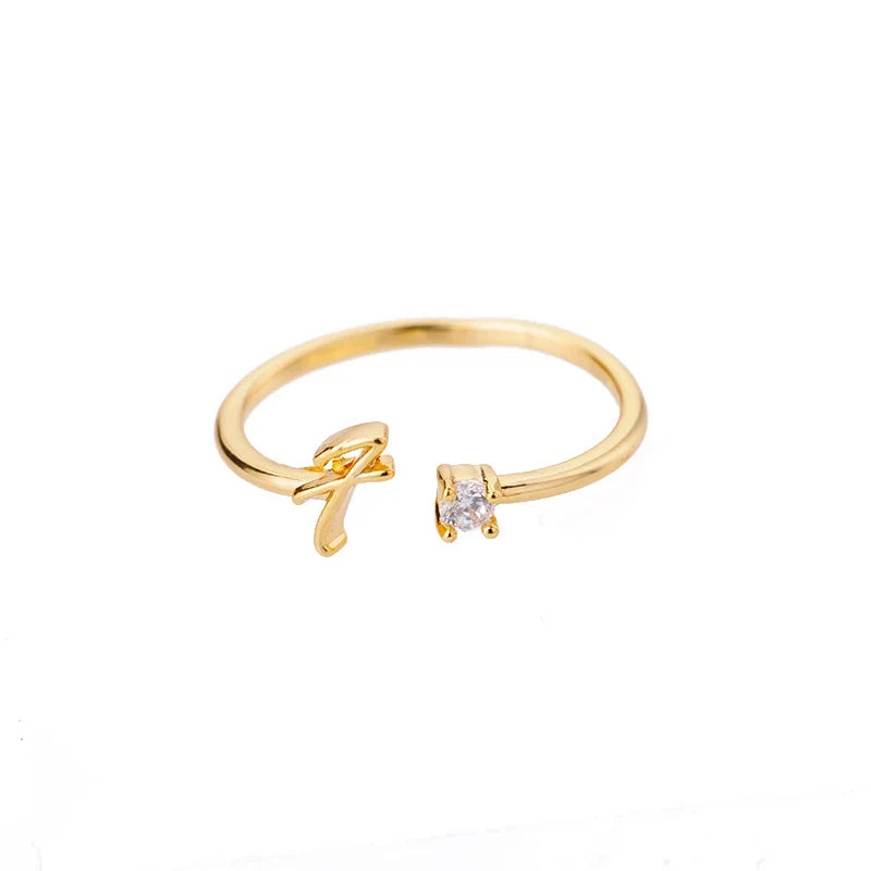 Fine ring for women personalized with initial f