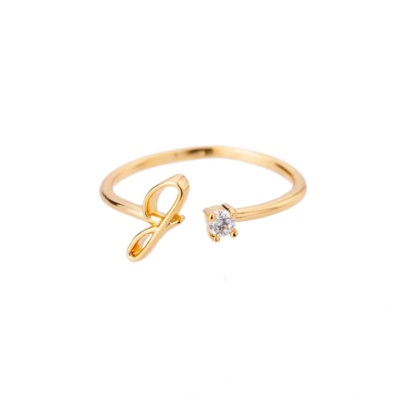 Fine ring for women personalized with initial j