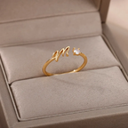 Fine ring for women with initial - letter M
