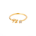 Fine ring for women personalized with initial n