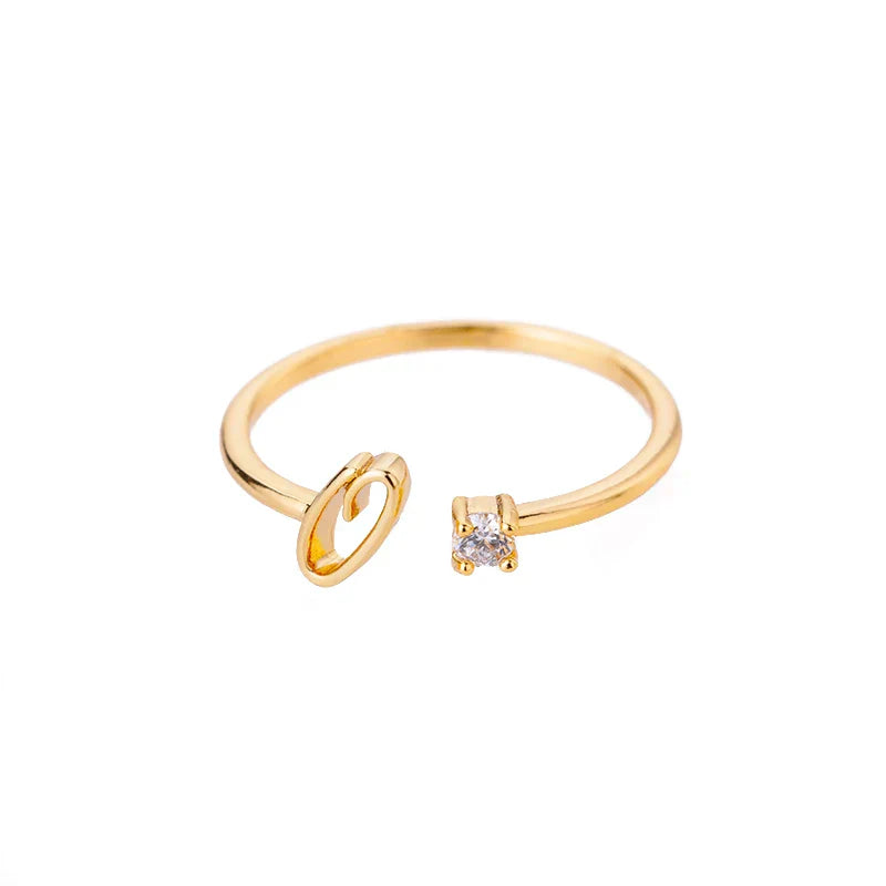 Fine ring for women personalized with initial o