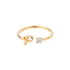 Fine ring for women personalized with initial p