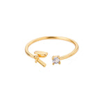 Fine ring for women personalized with initial r