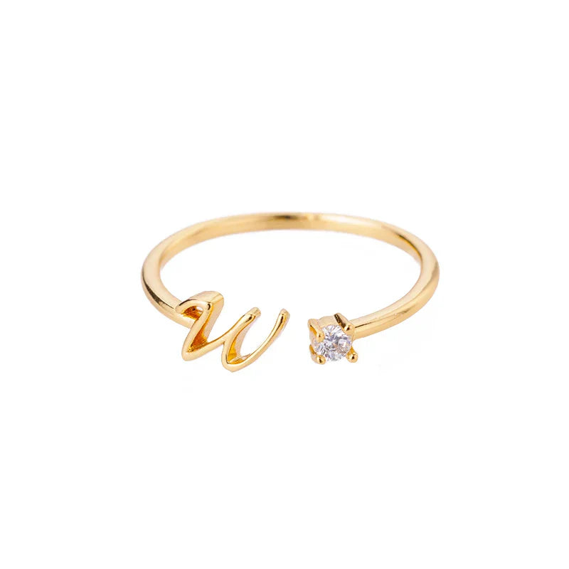 Fine ring for women personalized with initial w