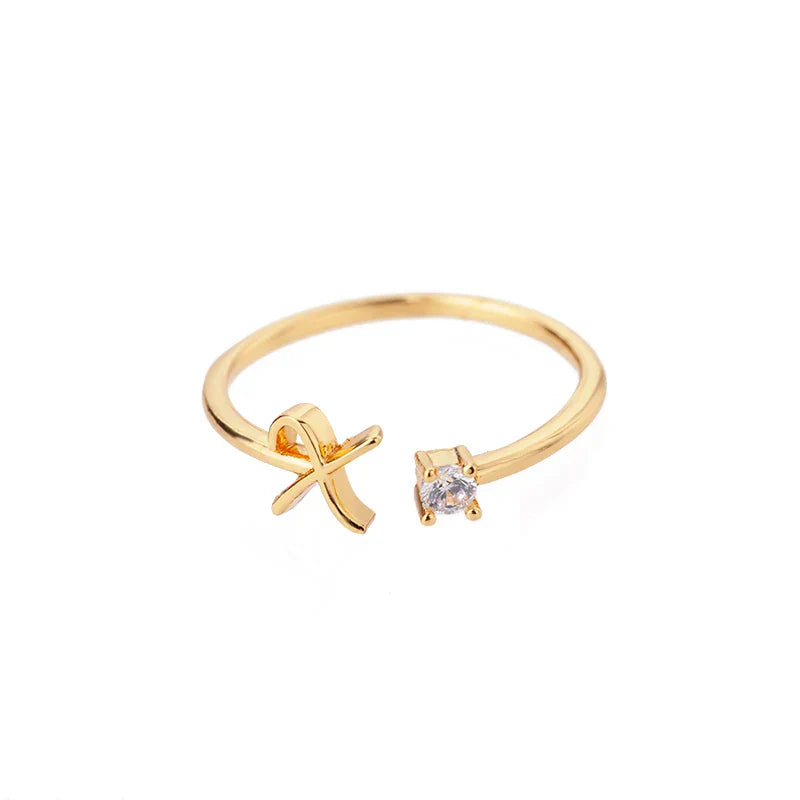 Fine ring for women personalized with initial x