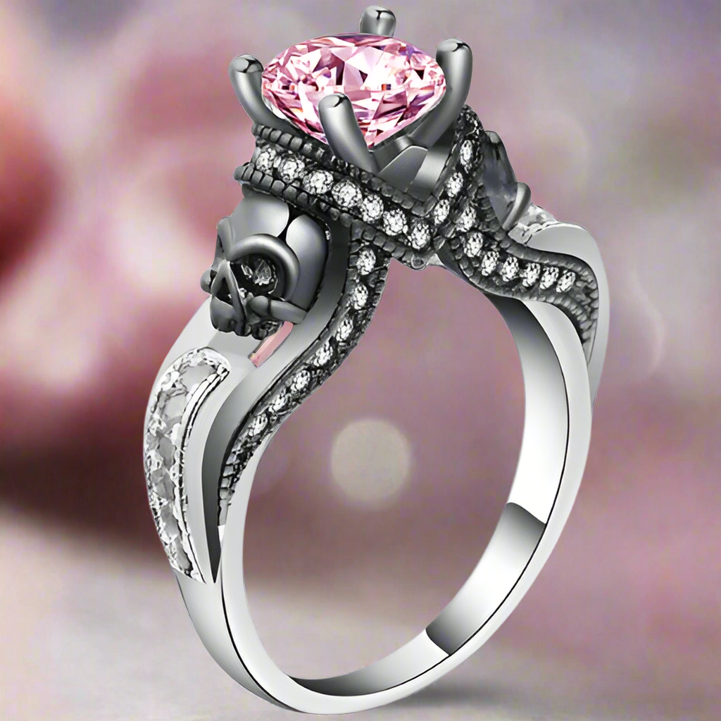 Fine Rose Skull Ring
