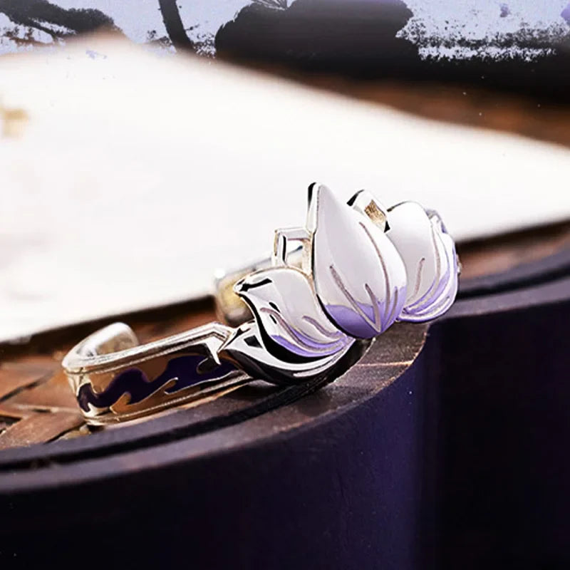 Lotus Flower Silver Ring