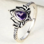 Silver Lotus Flower Ring for Women
