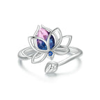 Crystal Lotus Flower Ring